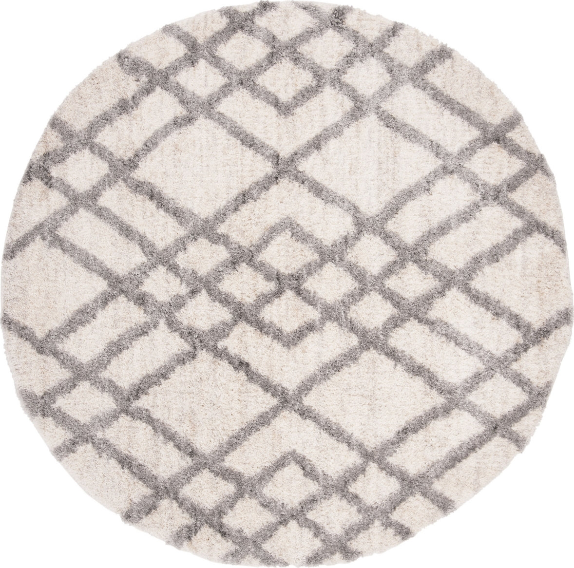 Safavieh 8' x 10' Berber Shag 200 BER215B Ivory / Grey Rug