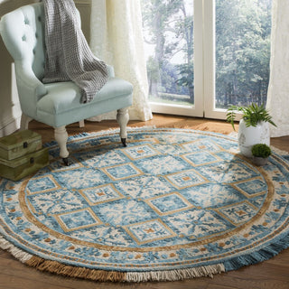 Safavieh Blossom 421 Ivory/Teal Area Rug Room Scene