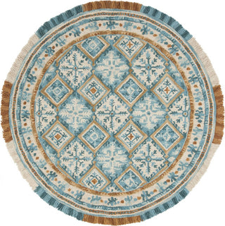 Safavieh Blossom 421 Ivory/Teal Area Rug Round