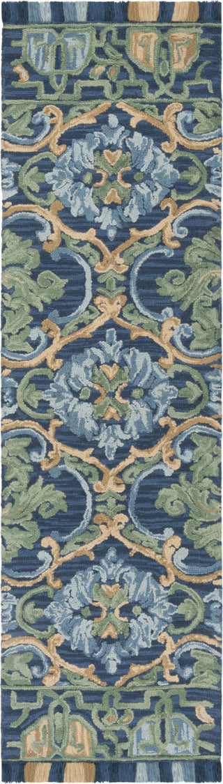 Safavieh Blossom 422 Navy/Green Area Rug Runner