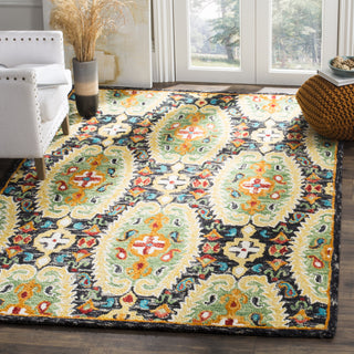 Safavieh Blossom 454 Charcoal/Gold Area Rug Room Scene Feature