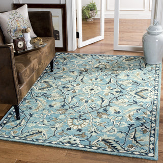 Safavieh Blossom 458 Blue/Ivory Area Rug Room Scene Feature