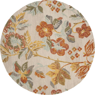 Safavieh Blossom 458 Grey/Red Area Rug Round