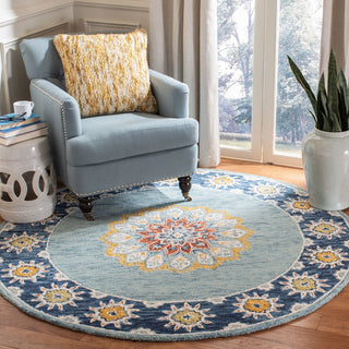 Safavieh Blossom 902 Blue/Gold Area Rug Room Scene