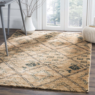 Safavieh Bohemian BOH667 Natural/Deep Teal Area Rug Room Scene