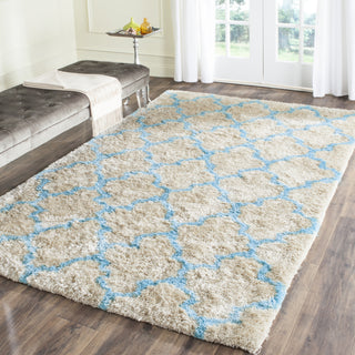 Safavieh Sg-Bsg-Barcelona Shag Barcelona 319 Cream/Blue Area Rug Room Scene Feature