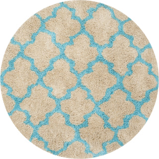 Safavieh Sg-Bsg-Barcelona Shag Barcelona 319 Cream/Blue Area Rug Round