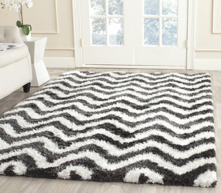 Safavieh Sg-Bsg-Barcelona Shag Barcelona 320 Graphite/Ivory Area Rug Room Scene Feature