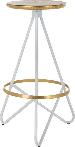 Safavieh Galexia Bar Stool White and Gold Top Furniture 