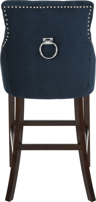 Safavieh Eleni Tufted Wing Back Bar Stool Navy Furniture 