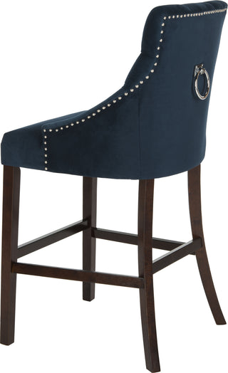 Safavieh Eleni Tufted Wing Back Bar Stool Navy Furniture 