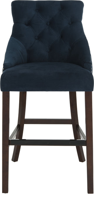 Safavieh Eleni Tufted Wing Back Bar Stool Navy Furniture main image