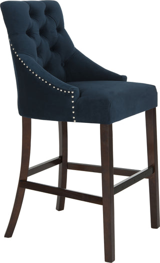 Safavieh Eleni Tufted Wing Back Bar Stool Navy Furniture 