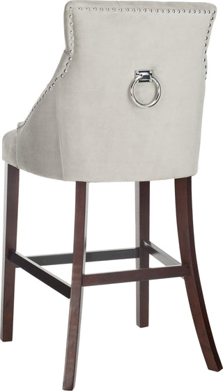 Safavieh Eleni Tufted Wing Back Bar Stool Grey Furniture 