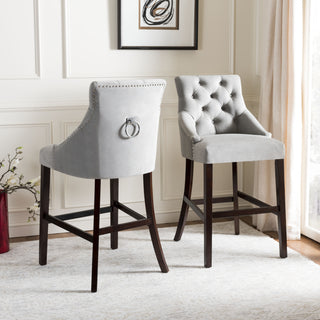 Safavieh Eleni Tufted Wing Back Bar Stool Grey  Feature