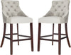 Safavieh Eleni Tufted Wing Back Bar Stool Grey Furniture 