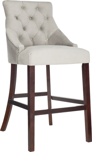 Safavieh Eleni Tufted Wing Back Bar Stool Grey Furniture 