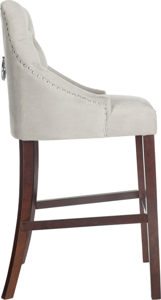 Safavieh Eleni Tufted Wing Back Bar Stool Grey Furniture 