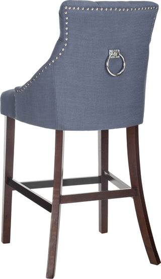 Safavieh Eleni Tufted Wing Back Bar Stool Navy Furniture 