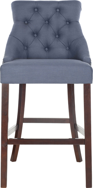 Safavieh Eleni Tufted Wing Back Bar Stool Navy Furniture main image