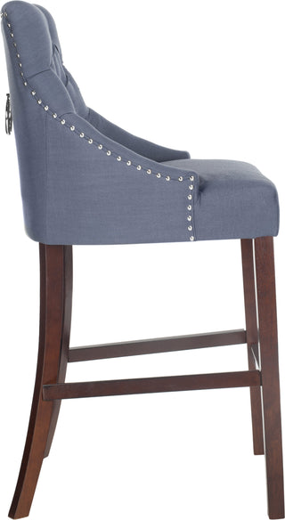 Safavieh Eleni Tufted Wing Back Bar Stool Navy Furniture 