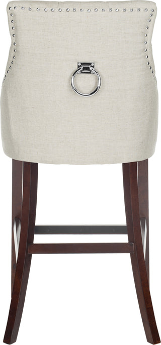 Safavieh Eleni Tufted Wing Back Bar Stool Light Grey Furniture 