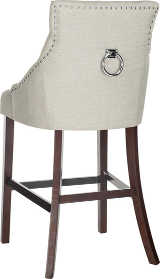 Safavieh Eleni Tufted Wing Back Bar Stool Light Grey Furniture 