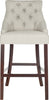 Safavieh Eleni Tufted Wing Back Bar Stool Light Grey Furniture main image