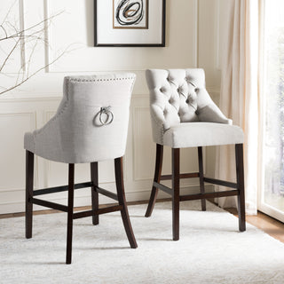 Safavieh Eleni Tufted Wing Back Bar Stool Light Grey  Feature