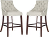 Safavieh Eleni Tufted Wing Back Bar Stool Light Grey Furniture 