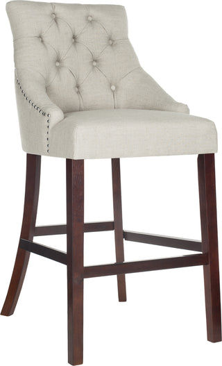 Safavieh Eleni Tufted Wing Back Bar Stool Light Grey Furniture 