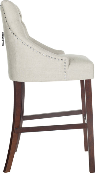 Safavieh Eleni Tufted Wing Back Bar Stool Light Grey Furniture 