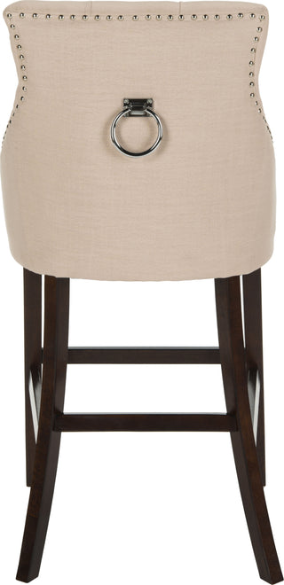 Safavieh Eleni Tufted Wing Back Bar Stool Beige Furniture 