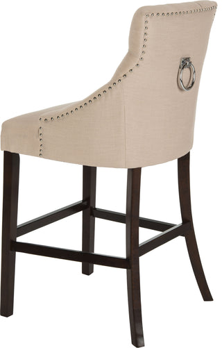 Safavieh Eleni Tufted Wing Back Bar Stool Beige Furniture 