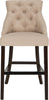 Safavieh Eleni Tufted Wing Back Bar Stool Beige Furniture main image