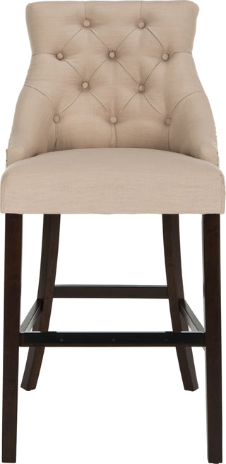 Safavieh Eleni Tufted Wing Back Bar Stool Beige Furniture main image