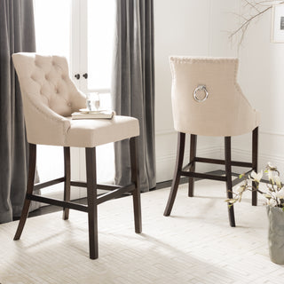 Safavieh Eleni Tufted Wing Back Bar Stool Beige  Feature