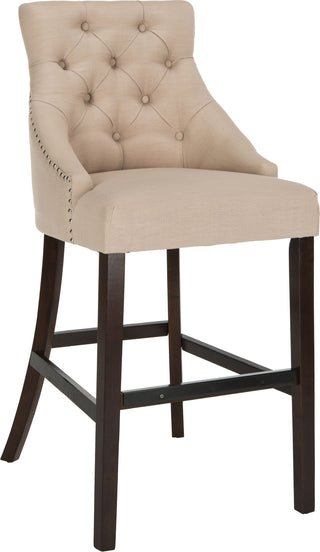 Safavieh Eleni Tufted Wing Back Bar Stool Beige Furniture 