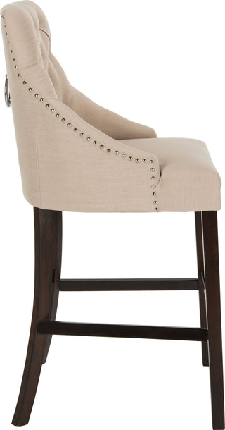 Safavieh Eleni Tufted Wing Back Bar Stool Beige Furniture 