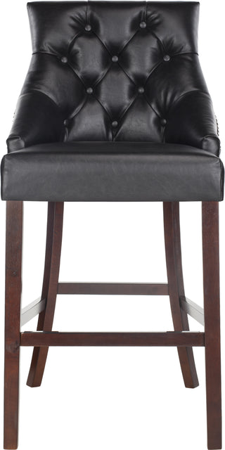 Safavieh Eleni Tufted Wing Back Bar Stool Black Furniture main image