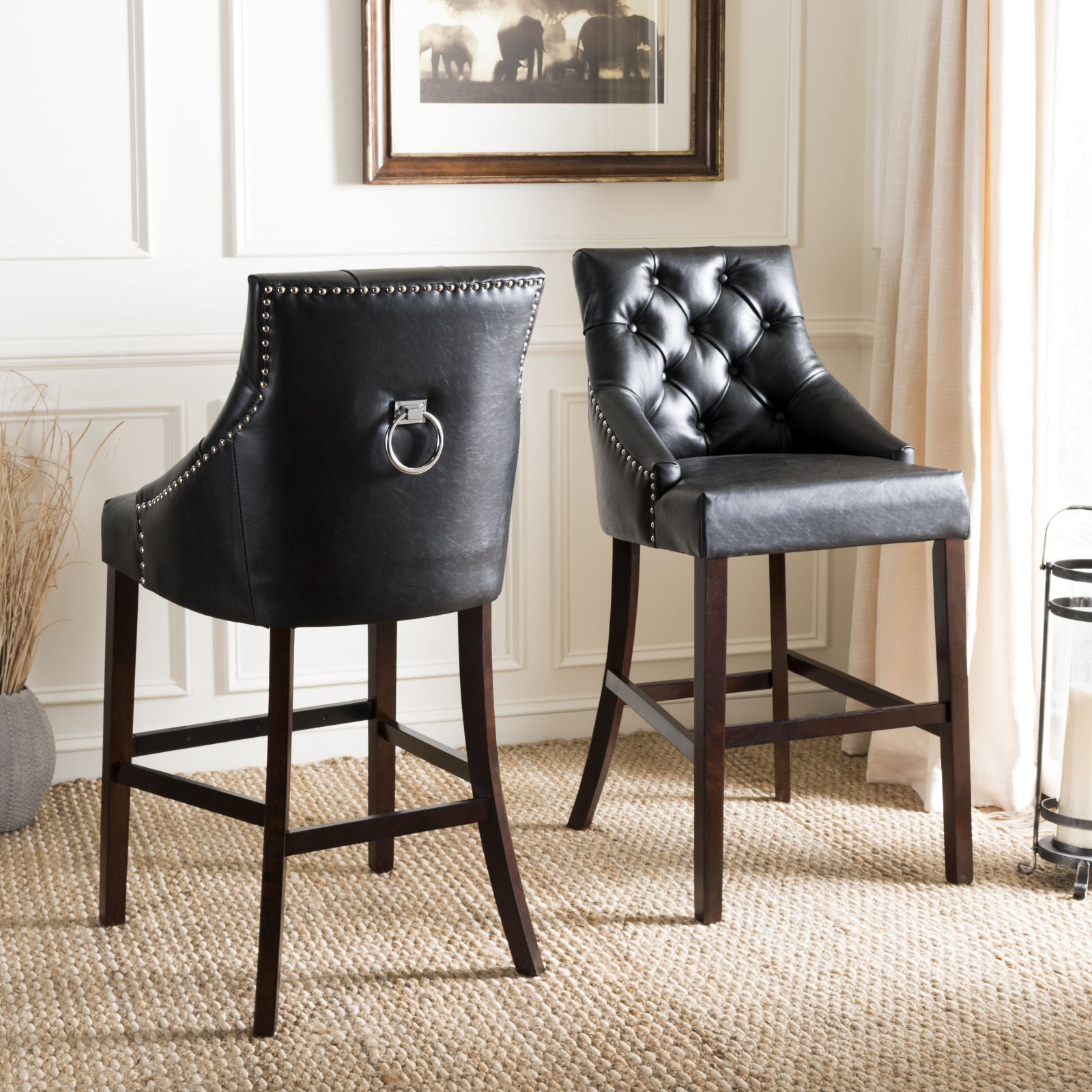 Tufted wingback bar cheap stools