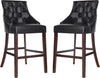 Safavieh Eleni Tufted Wing Back Bar Stool Black Furniture 