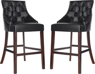 Safavieh Eleni Tufted Wing Back Bar Stool Black Furniture 