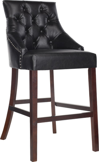 Safavieh Eleni Tufted Wing Back Bar Stool Black Furniture 