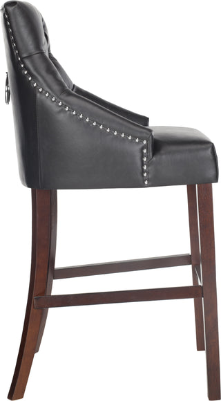 Safavieh Eleni Tufted Wing Back Bar Stool Black Furniture 