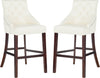 Safavieh Eleni Tufted Wing Back Bar Stool White Furniture 