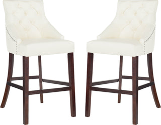 Safavieh Eleni Tufted Wing Back Bar Stool White Furniture 