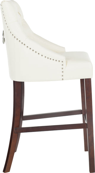 Safavieh Eleni Tufted Wing Back Bar Stool White Furniture 