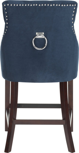 Safavieh Eleni Tufted Wing Back Counter Stool Navy Furniture 