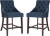 Safavieh Eleni Tufted Wing Back Counter Stool Navy Furniture 